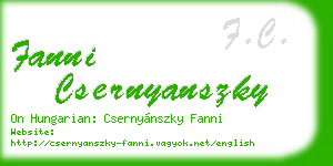 fanni csernyanszky business card